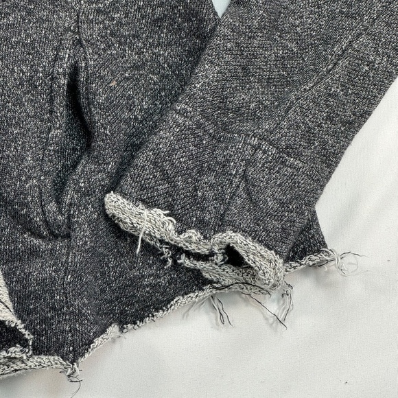 BNCI by Blanc Noir Full Zip Up Ruffle Knit Cardigan Womens Sz Small Heather Gray - Picture 6 of 9